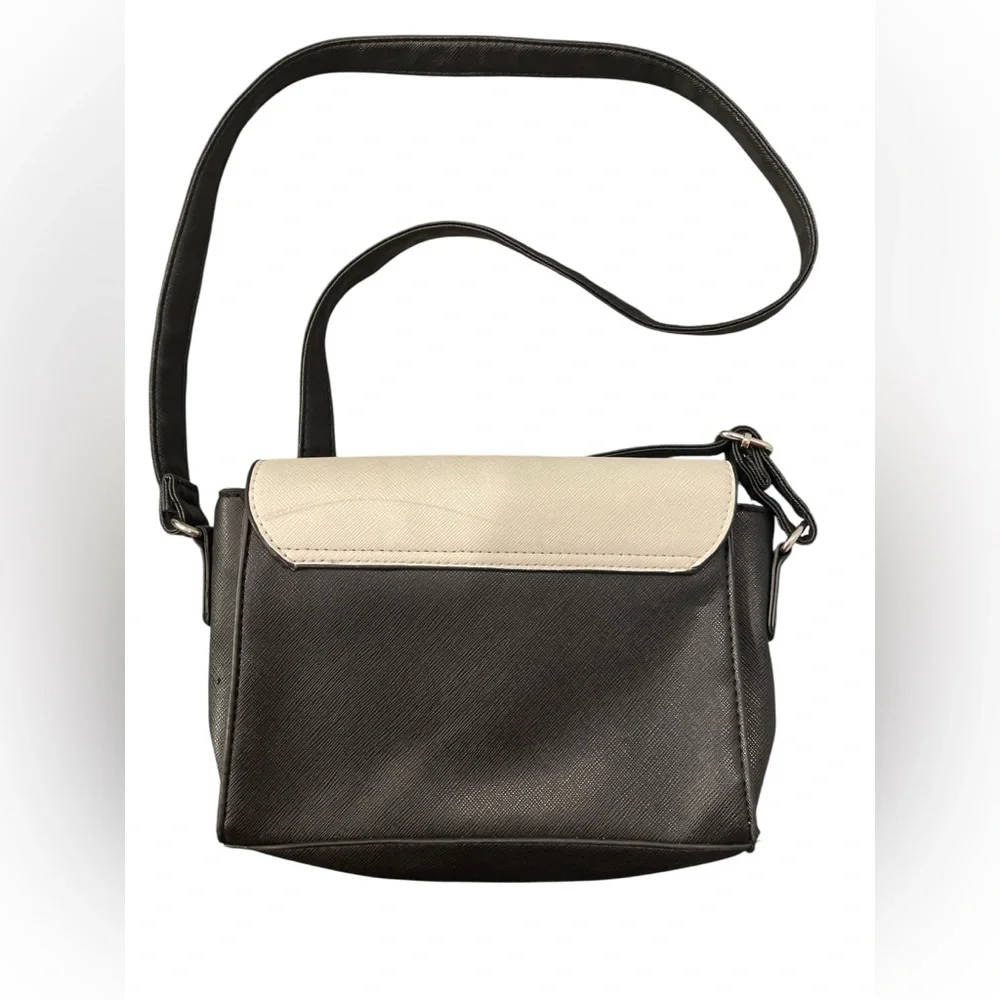 Flamingo Black and White Shoulder or Crossbody Bag with Pink Flamingos